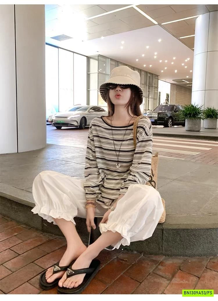 ÁO DỆT KẺ NGANG DÀI TAY