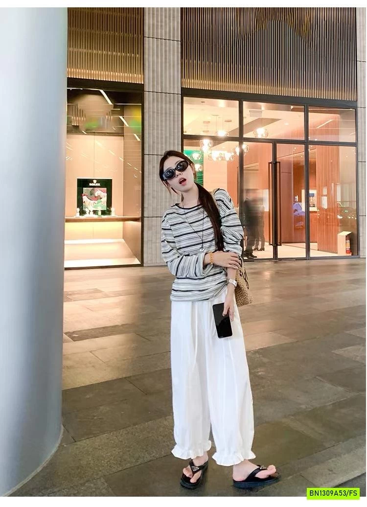 ÁO DỆT KẺ NGANG DÀI TAY