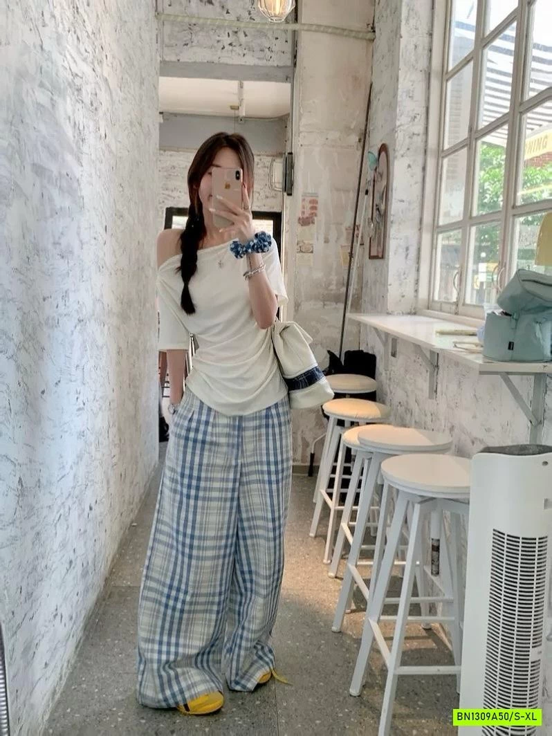 QUẦN ĐŨI SUÔNG CARO XANH