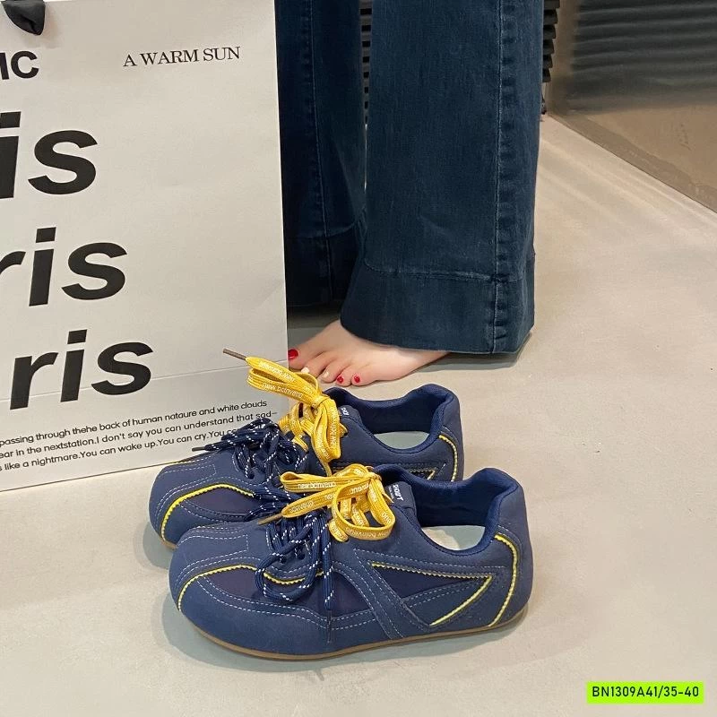 GIÀY THỂ THAO DA LỘN PHỐI MÀU DÂY NỮ