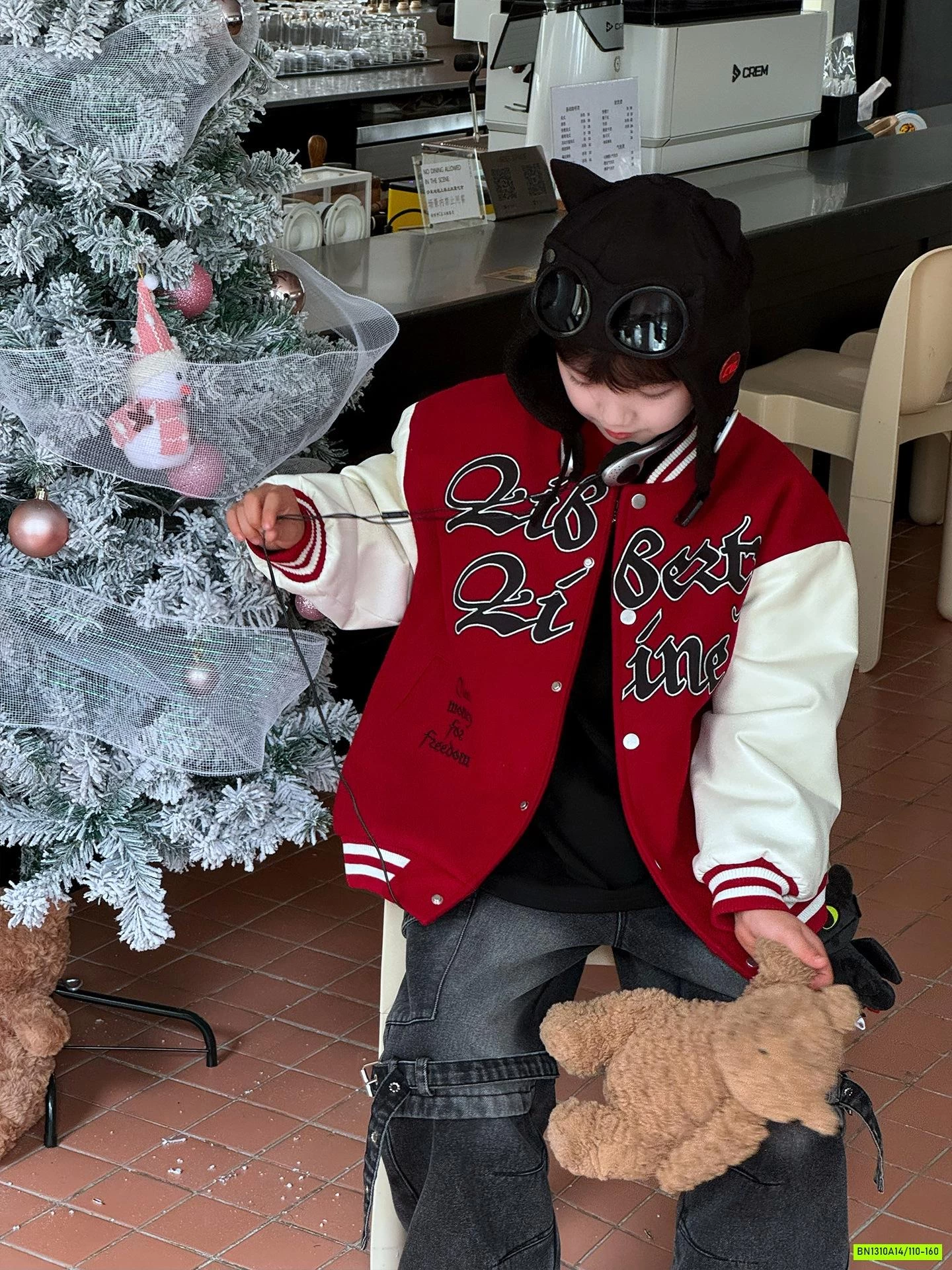 BOMBER NỈ TRẦN BÔNG PHỐI TAY ĐỎ