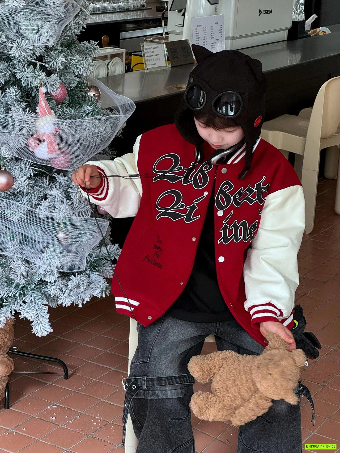 BOMBER NỈ TRẦN BÔNG PHỐI TAY ĐỎ