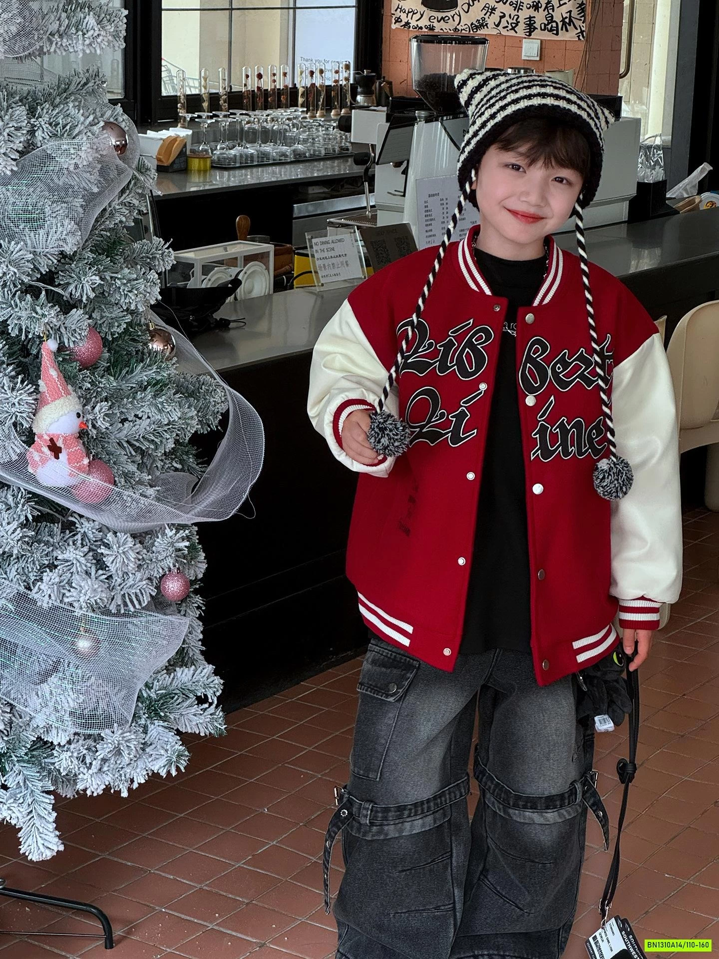 BOMBER NỈ TRẦN BÔNG PHỐI TAY ĐỎ