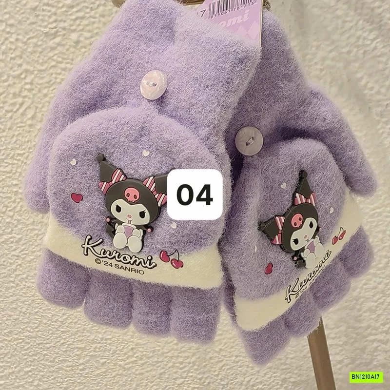 GĂNG TAY LEN KUROMI HỞ NGÓN