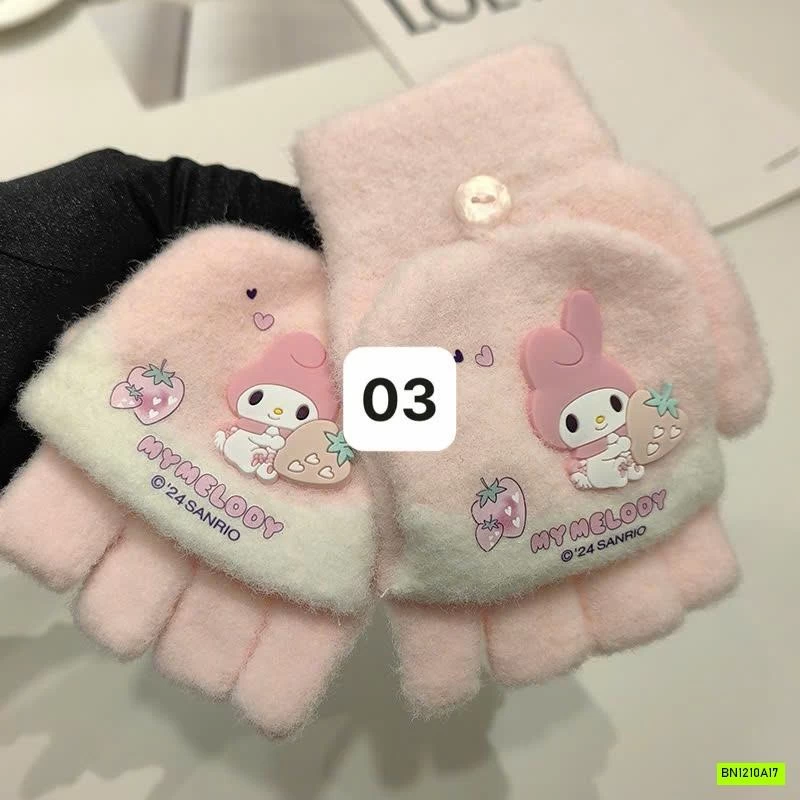 GĂNG TAY LEN KUROMI HỞ NGÓN