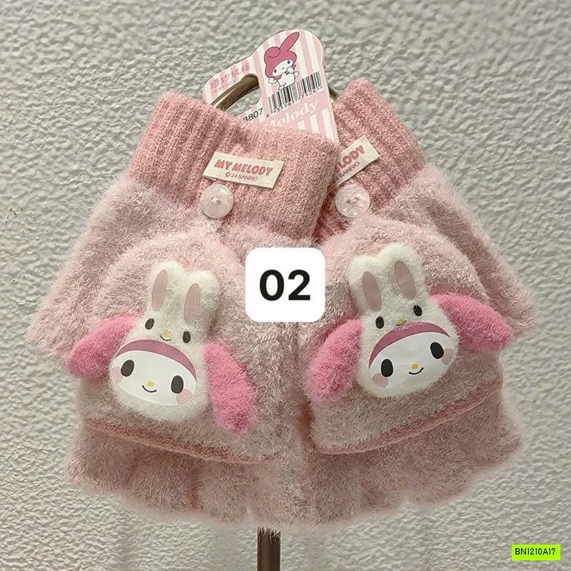 GĂNG TAY LEN KUROMI HỞ NGÓN