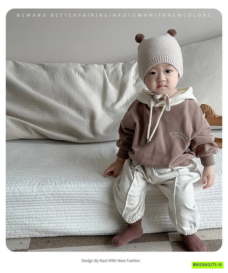 HOODIE NÂU MIX QUẦN BO GẤU