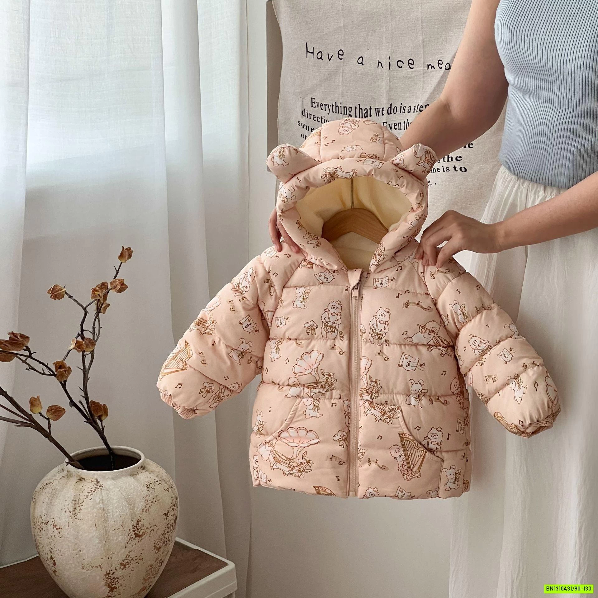 KHOÁC PHAO LÓT NỈ HỌA TIẾT