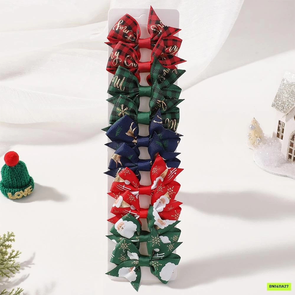 BỘ 10 KẸP TÓC NƠ GIÁNG SINH