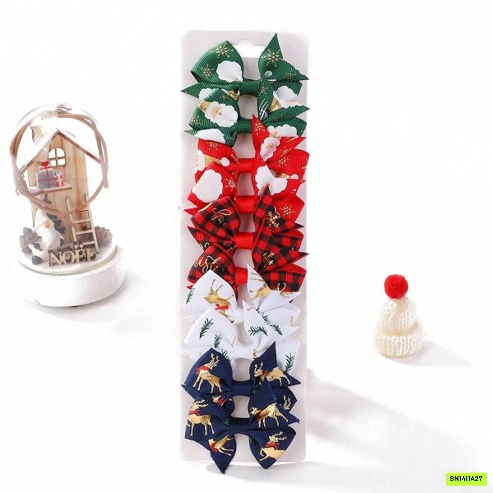 BỘ 10 KẸP TÓC NƠ GIÁNG SINH