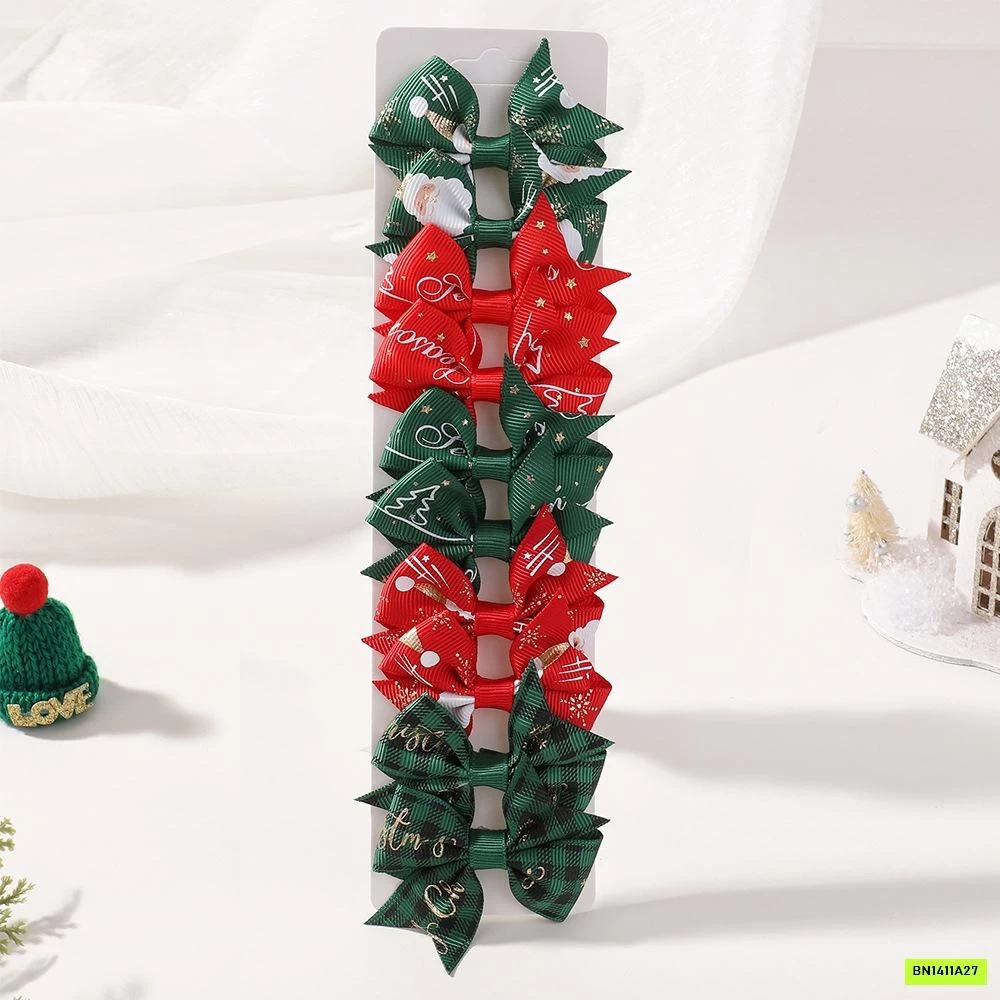 BỘ 10 KẸP TÓC NƠ GIÁNG SINH