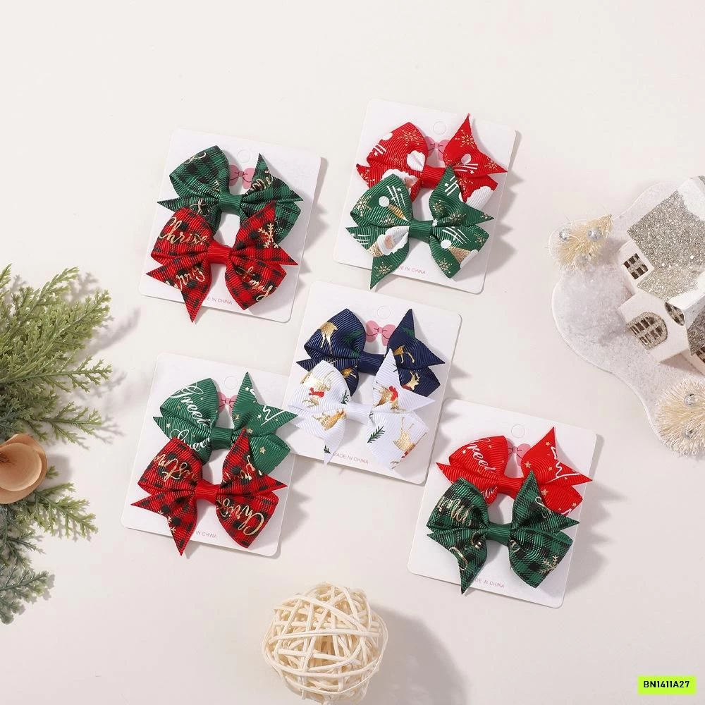 BỘ 10 KẸP TÓC NƠ GIÁNG SINH