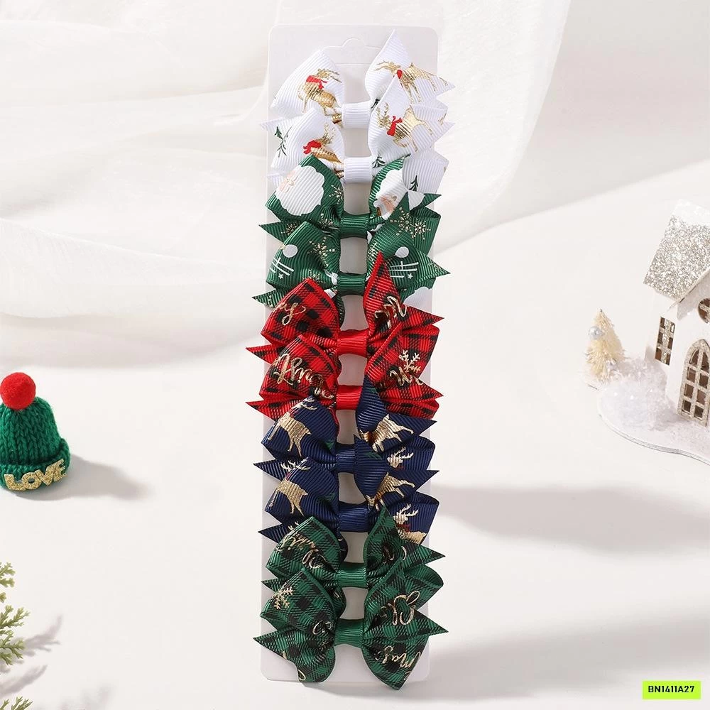 BỘ 10 KẸP TÓC NƠ GIÁNG SINH