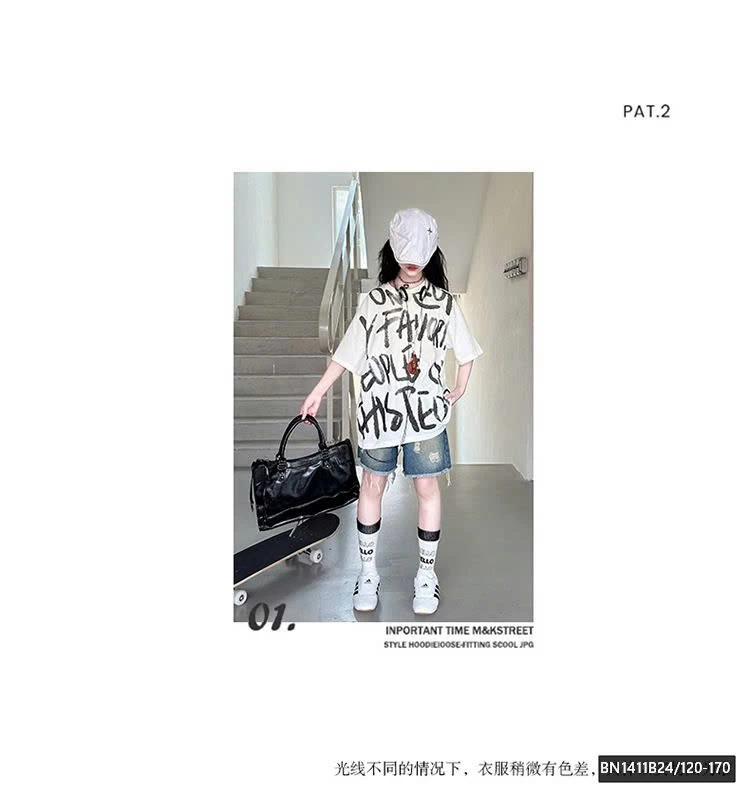 SET ÁO PHÔNG CHỮ MIX JEAN RÁCH SZ ĐẠI