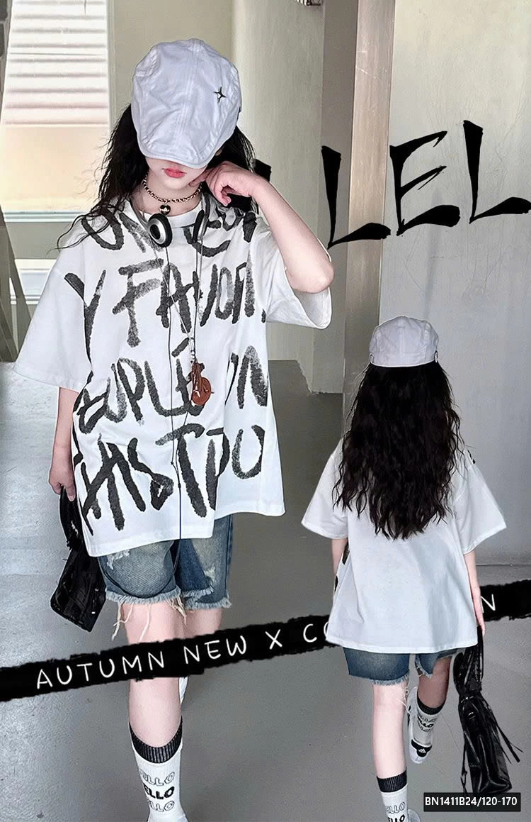 SET ÁO PHÔNG CHỮ MIX JEAN RÁCH SZ ĐẠI