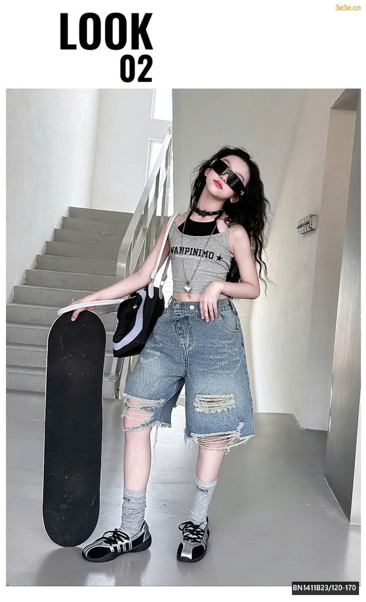 SET ÁO BA LỖ MIX QUẦN JEAN RÁCH