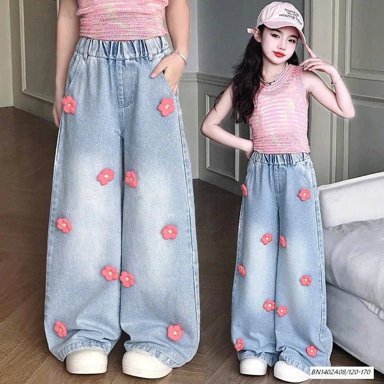 JEANS SUÔNG GẮN HOA SZ ĐẠI