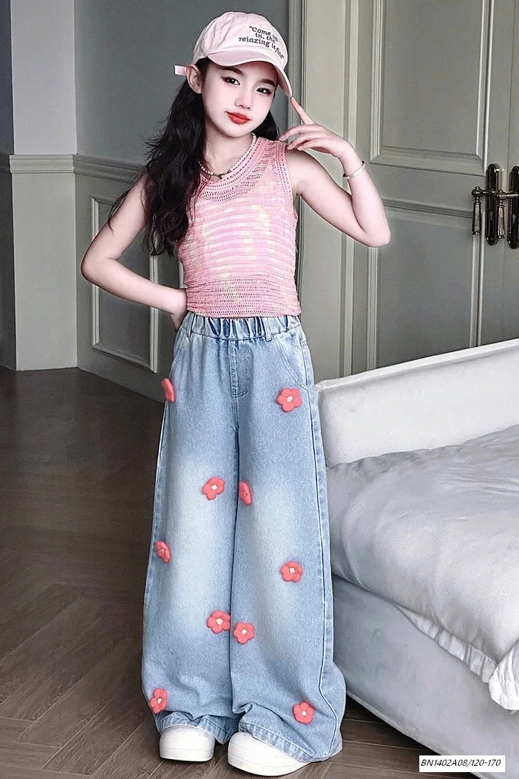 JEANS SUÔNG GẮN HOA SZ ĐẠI