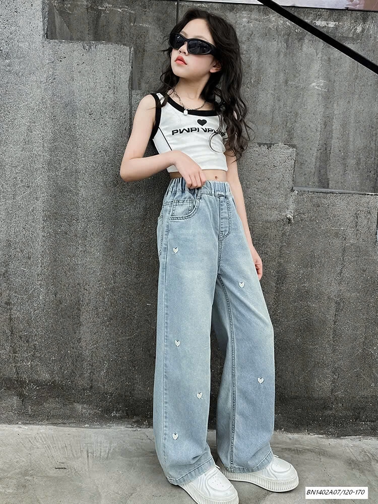 JEANS SUÔNG THÊU TRÁI TIM SZ ĐẠI