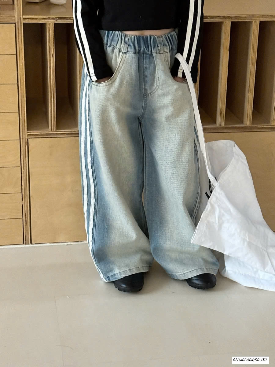 JEANS SUÔNG BẠC MÀU SỌC BÊN