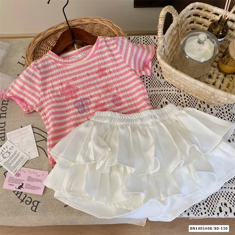 SÉT ÁO HỒNG MIX CV TRẮNG