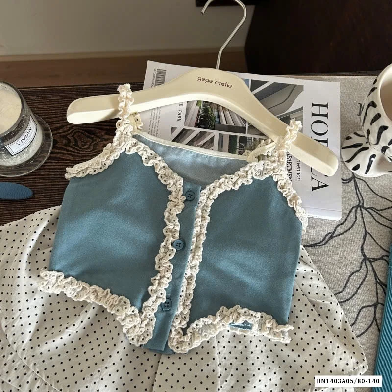 ÁO 2 DÂY VIỀN BÈO MIX QUẦN VÁY