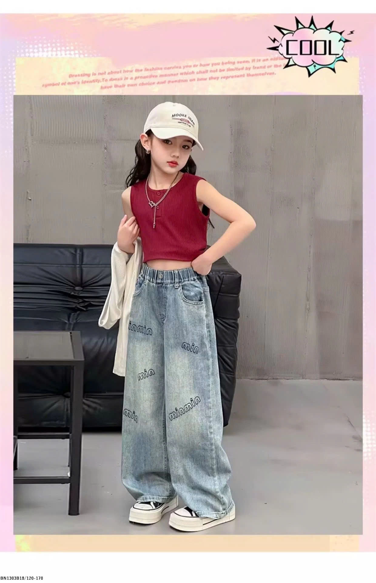 QUẦN JEAN SUÔNG CHỮ MINMIN