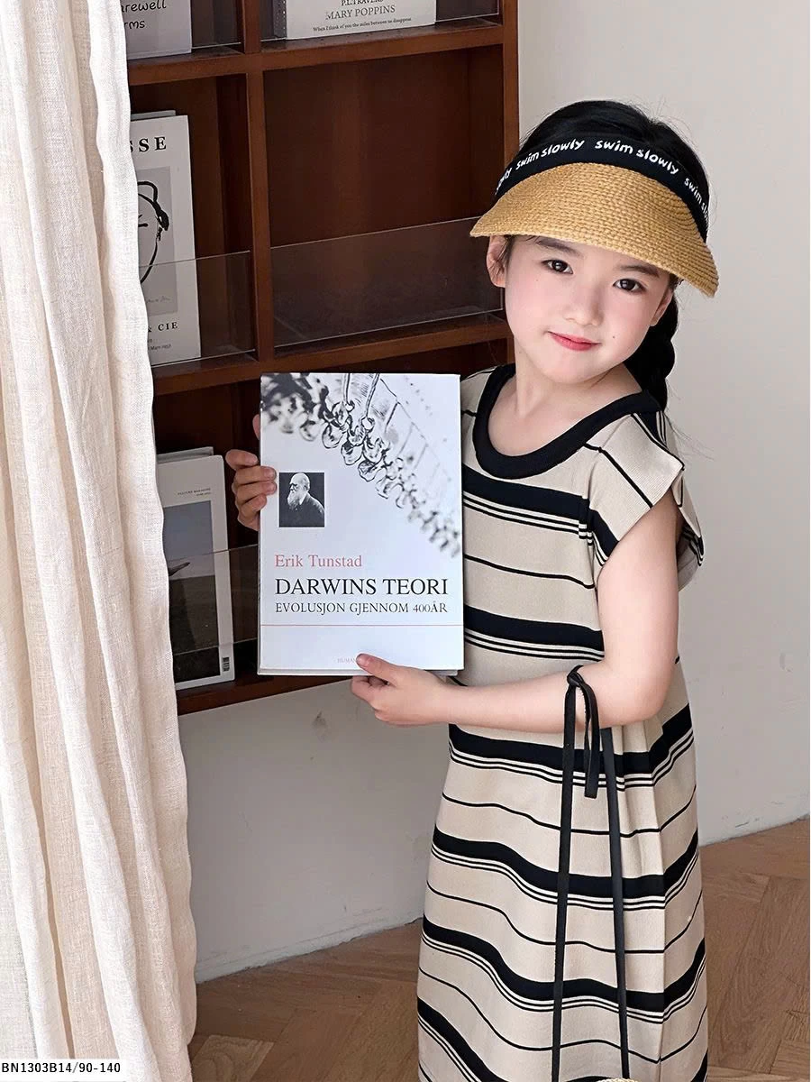 ĐẦM COTTON KẺ NGANG XOẮN LƯNG