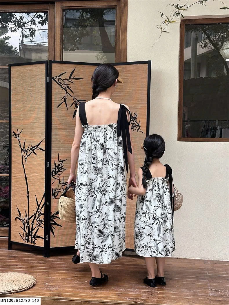 ĐẦM 2 DÂY HỌA TIẾT HOA LÁ