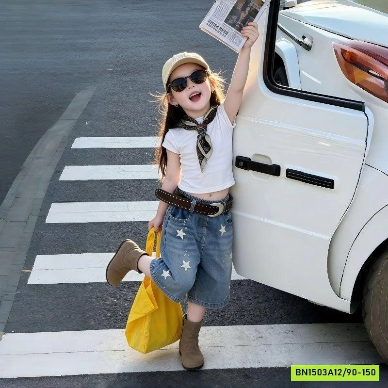 CROPTOP MIX JEANS LỠ T&QKIDS