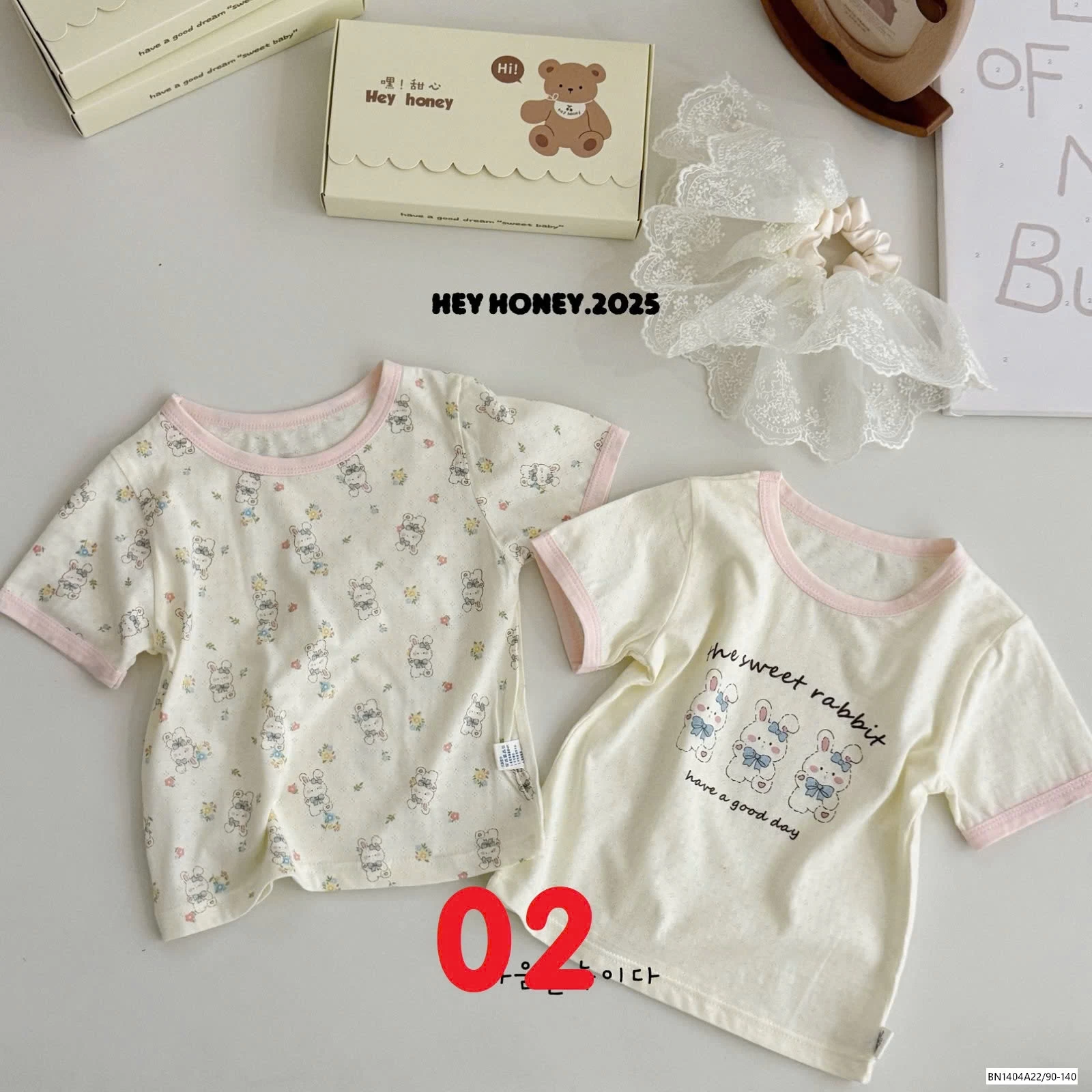 SÉT 2 ÁO COTTON GIẤY HONEY