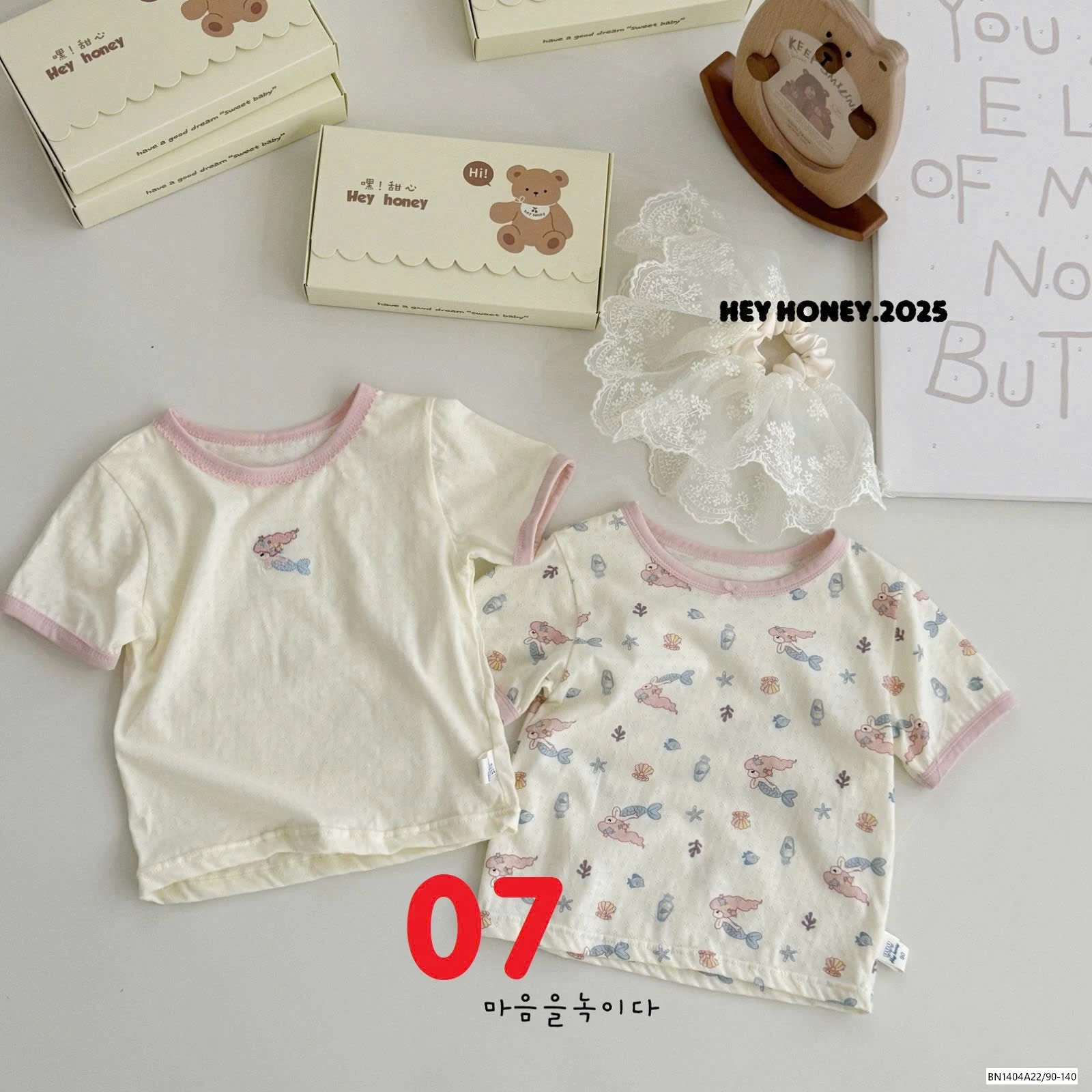 SÉT 2 ÁO COTTON GIẤY HONEY