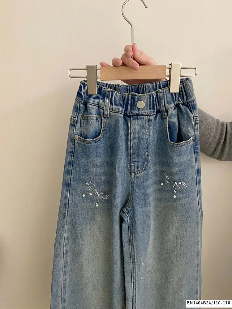 SÉT ÁO PHÔNG PHỐI REN  MIX QUẦN JEAN NƠ