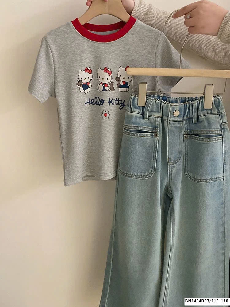 SÉT ÁO PHÔNG KITTY MIX QUẦN JEAN