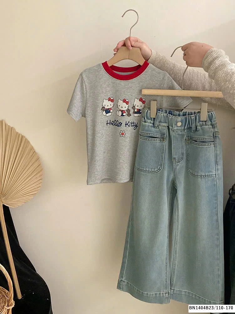 SÉT ÁO PHÔNG KITTY MIX QUẦN JEAN