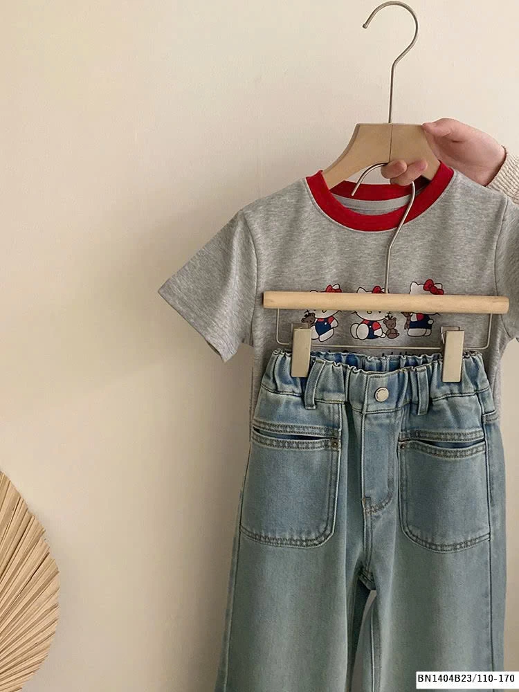 SÉT ÁO PHÔNG KITTY MIX QUẦN JEAN