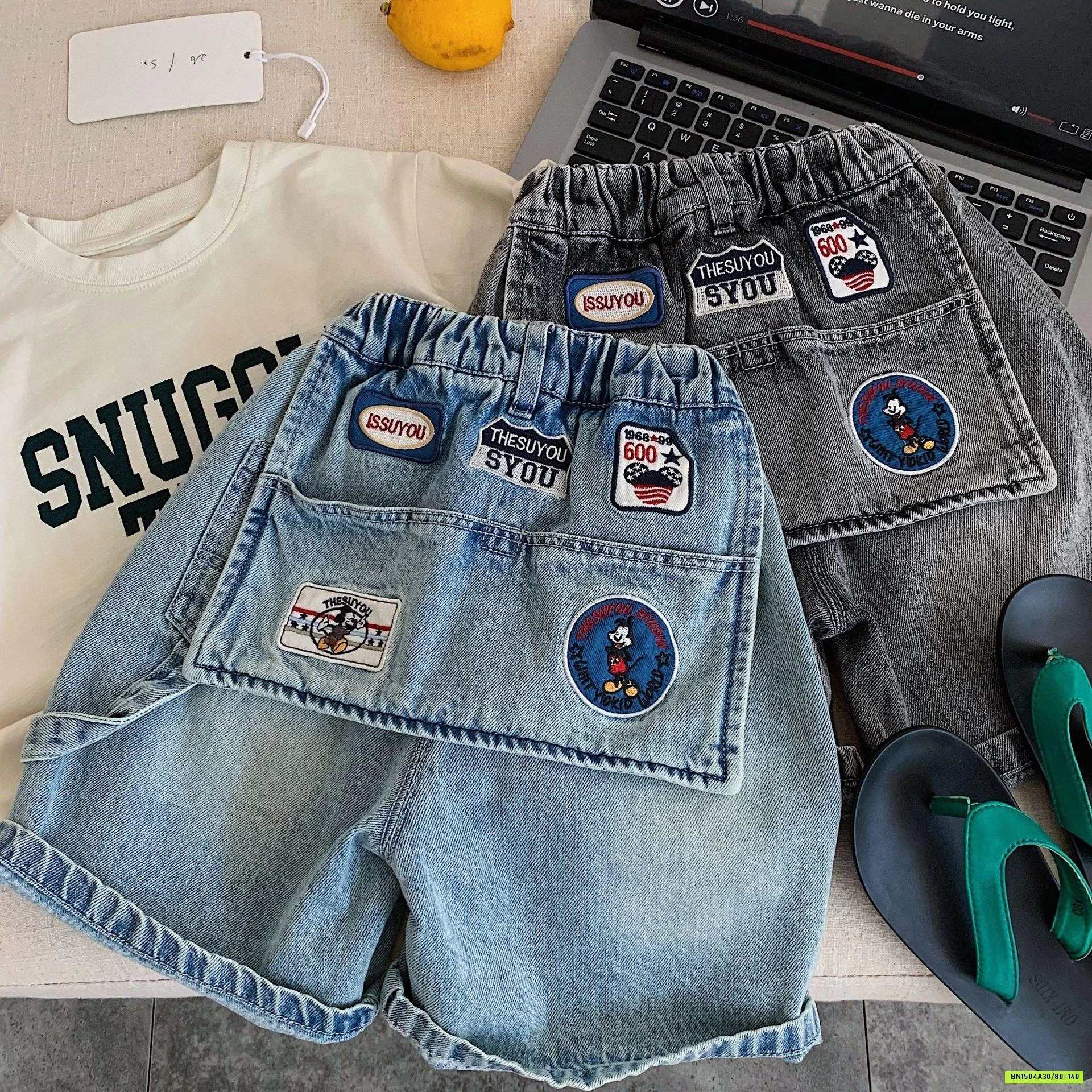 SHORT JEANS THÊU MÔNG