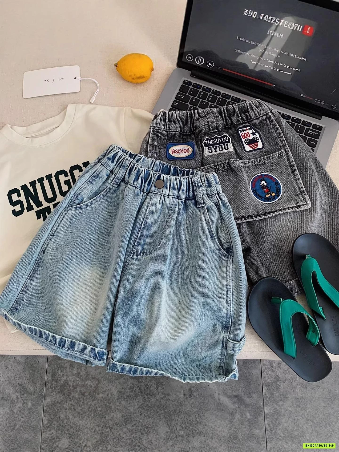 SHORT JEANS THÊU MÔNG