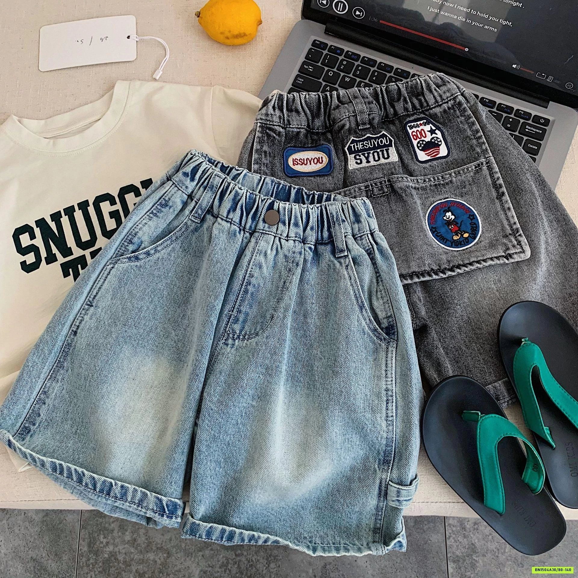 SHORT JEANS THÊU MÔNG