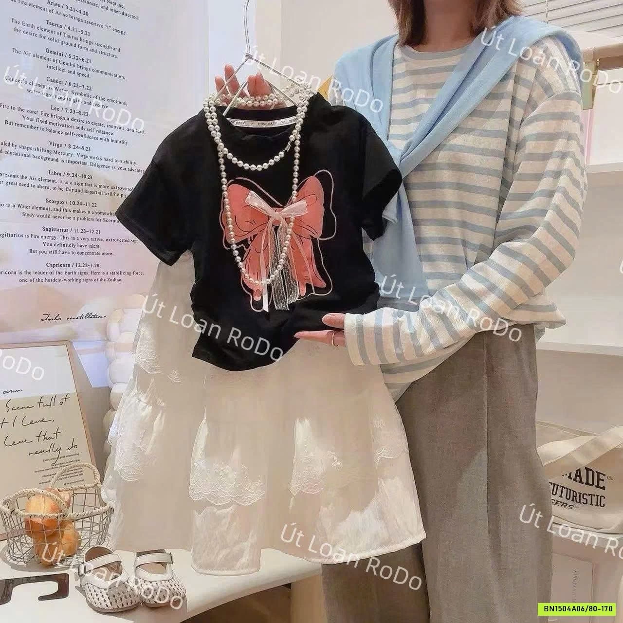 SÉT ÁO NƠ MIX CV TRẮNG