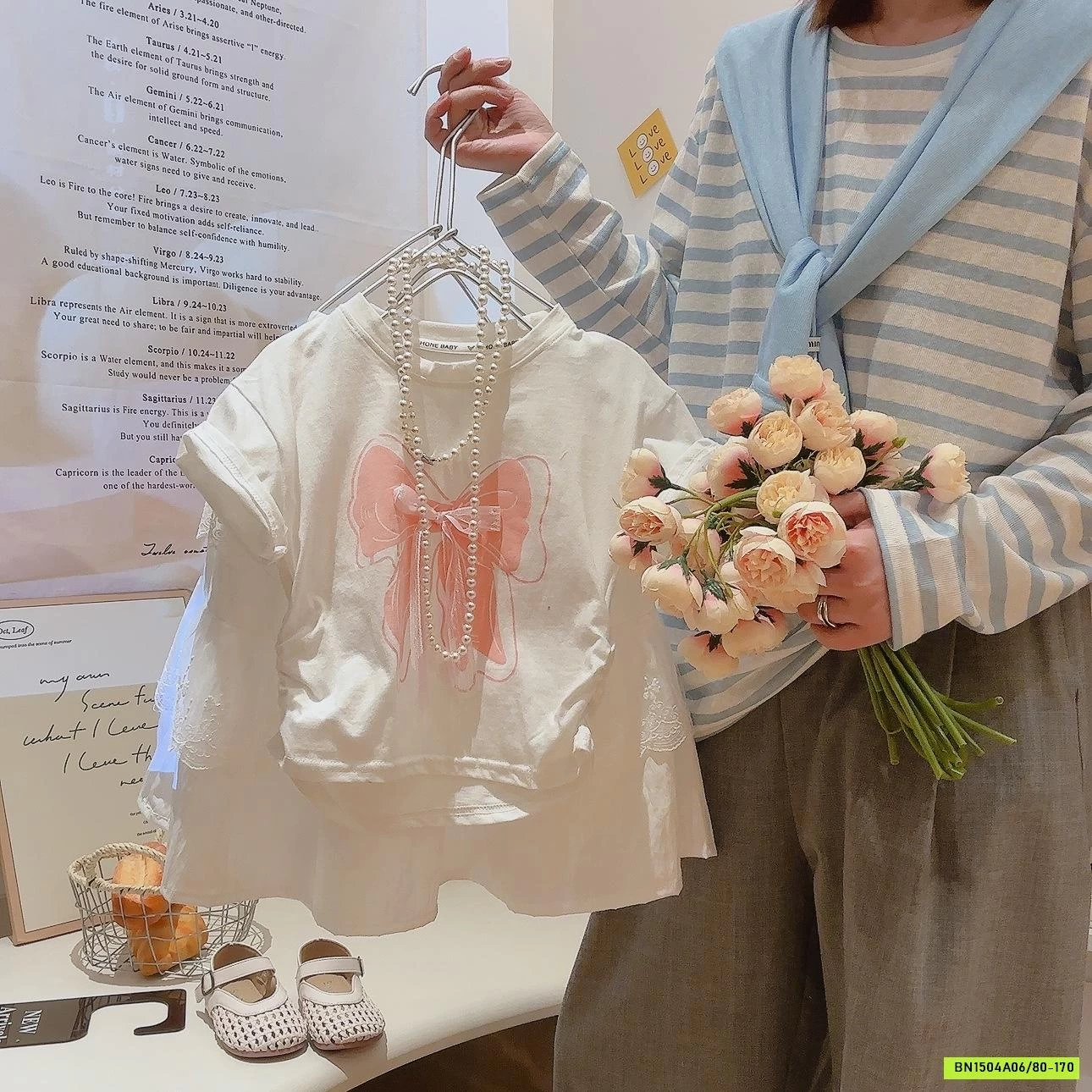 SÉT ÁO NƠ MIX CV TRẮNG