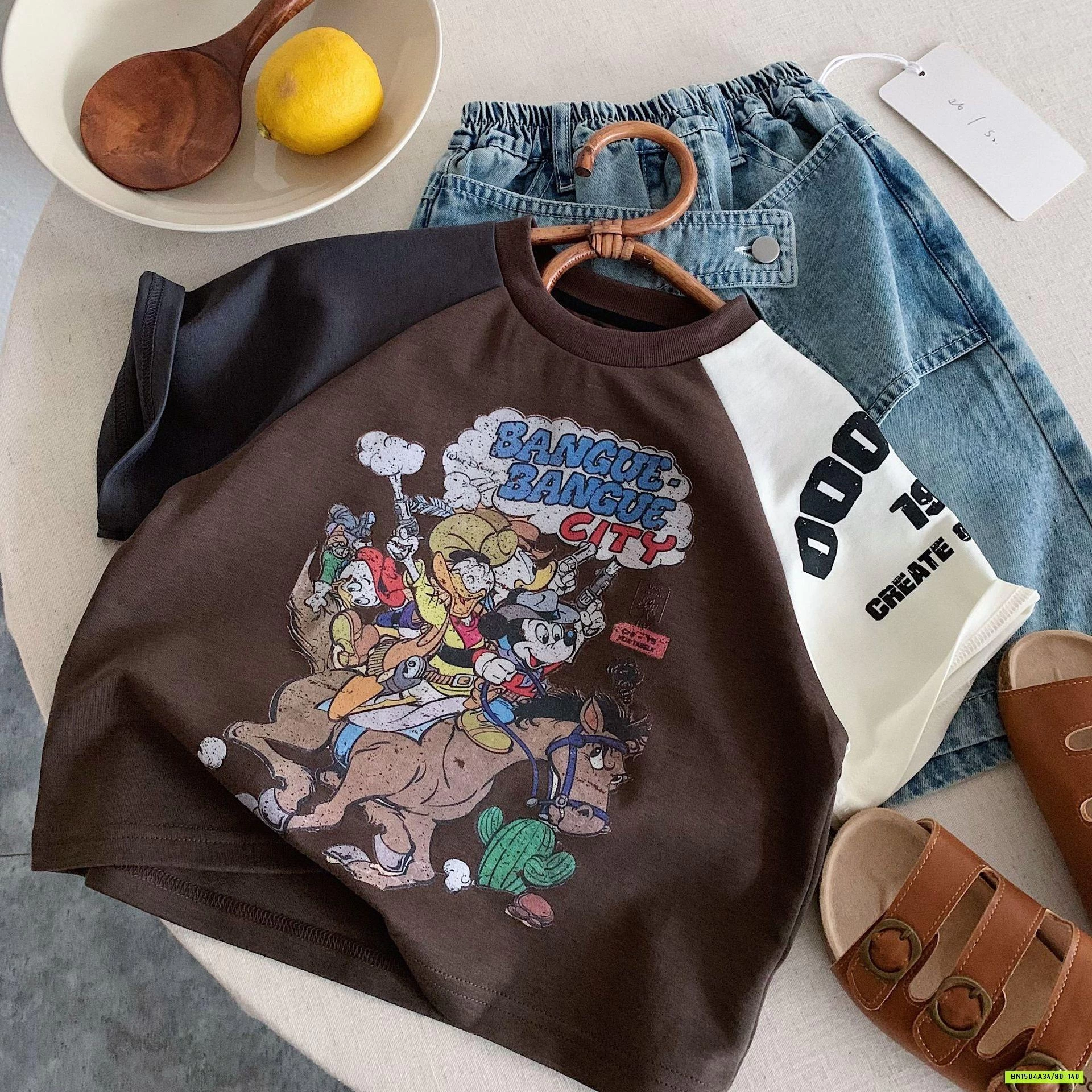 ÁO THUN MICKEY PHỐI MÀU TAY