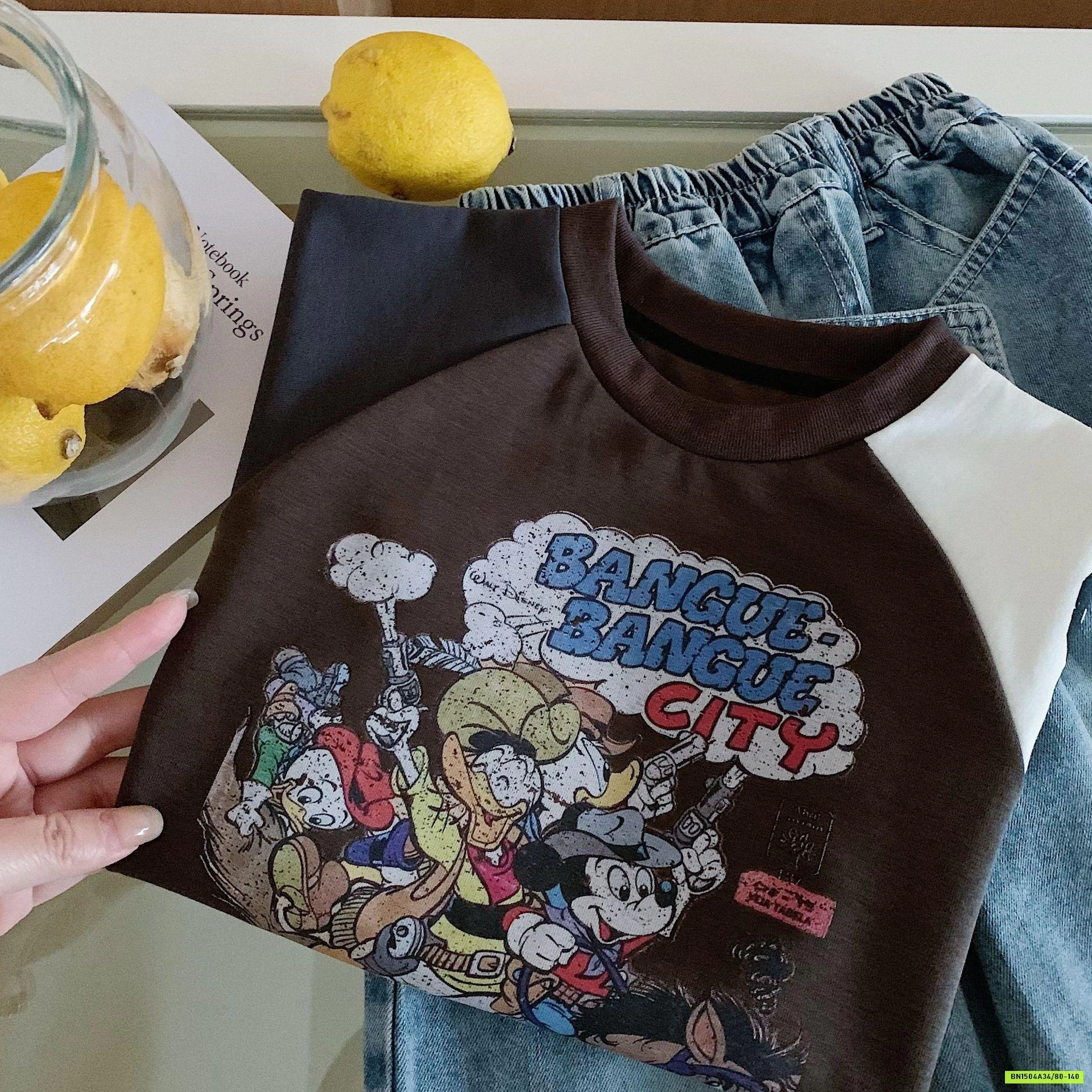 ÁO THUN MICKEY PHỐI MÀU TAY