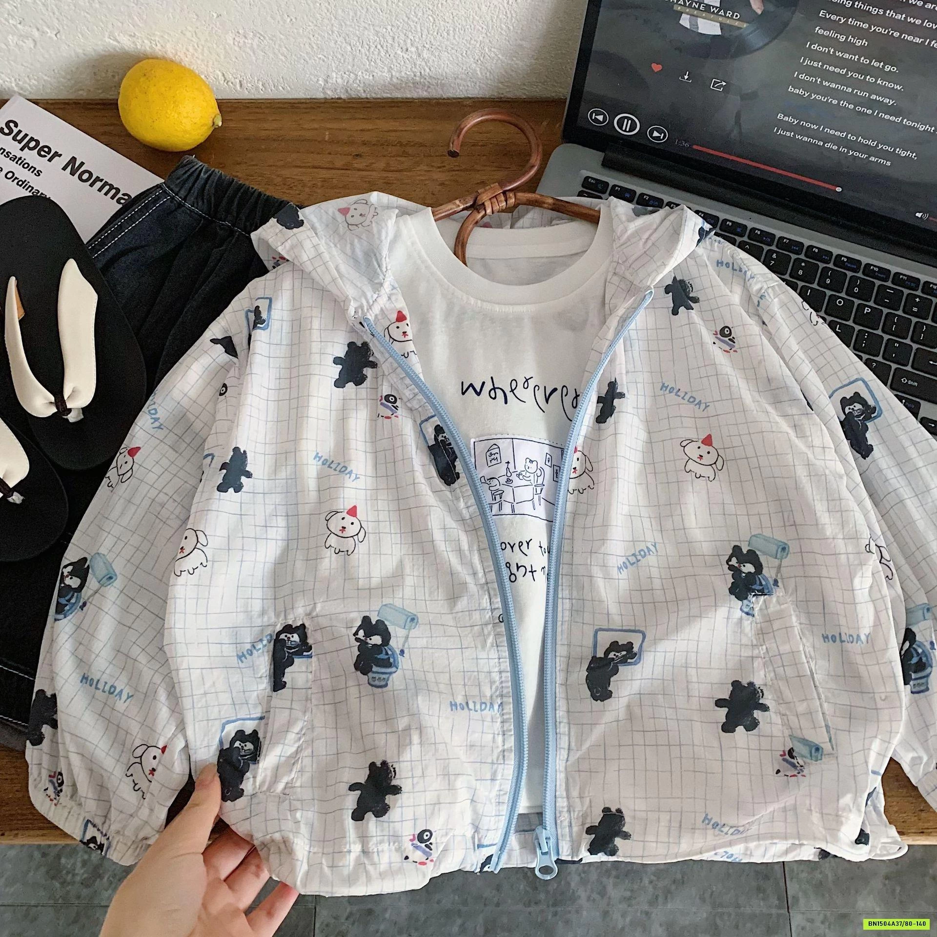 KHOÁC GIÓ TENCEL CHỐNG NẮNG HOẠT HÌNH