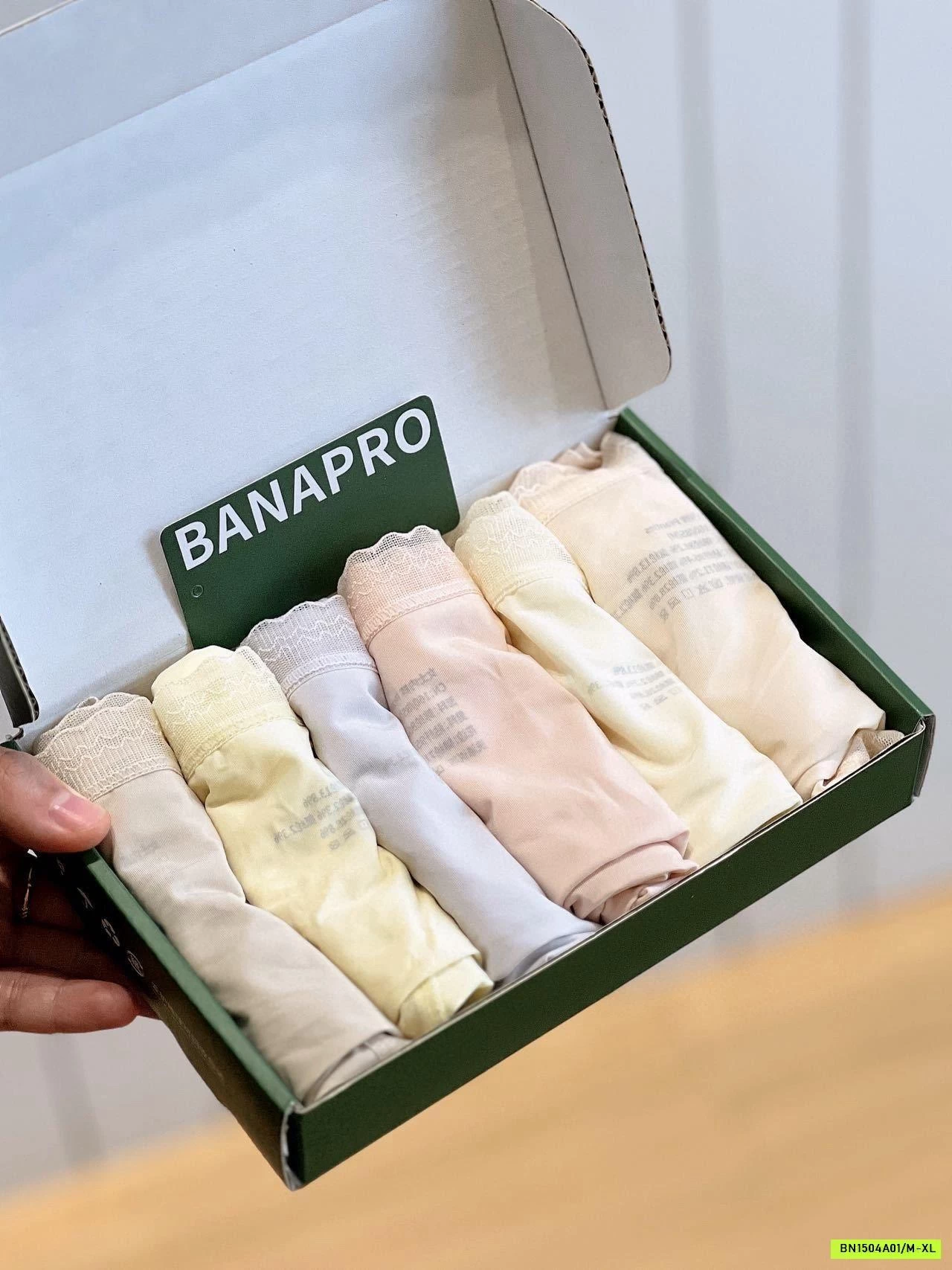 HỘP 6 CHIP BĂNG LỤA VIỀN REN BANAPRO