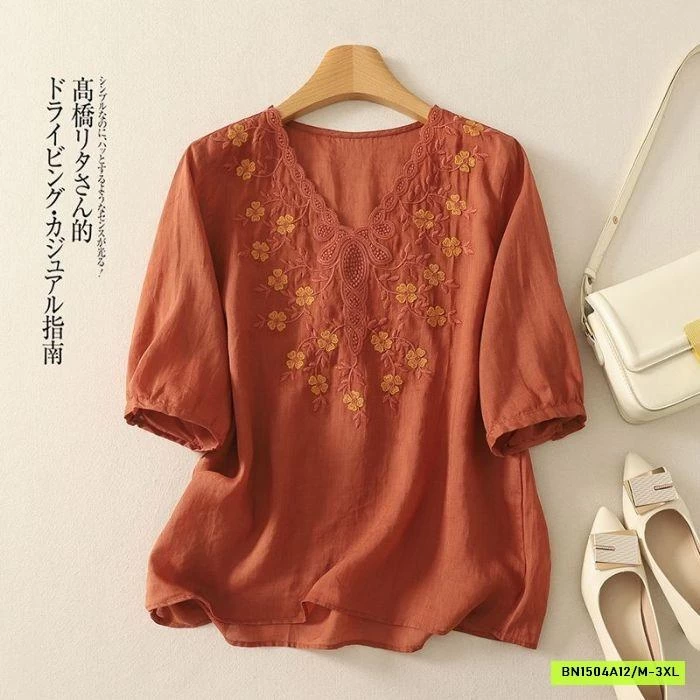 ÁO ĐŨI LINEN THÊU