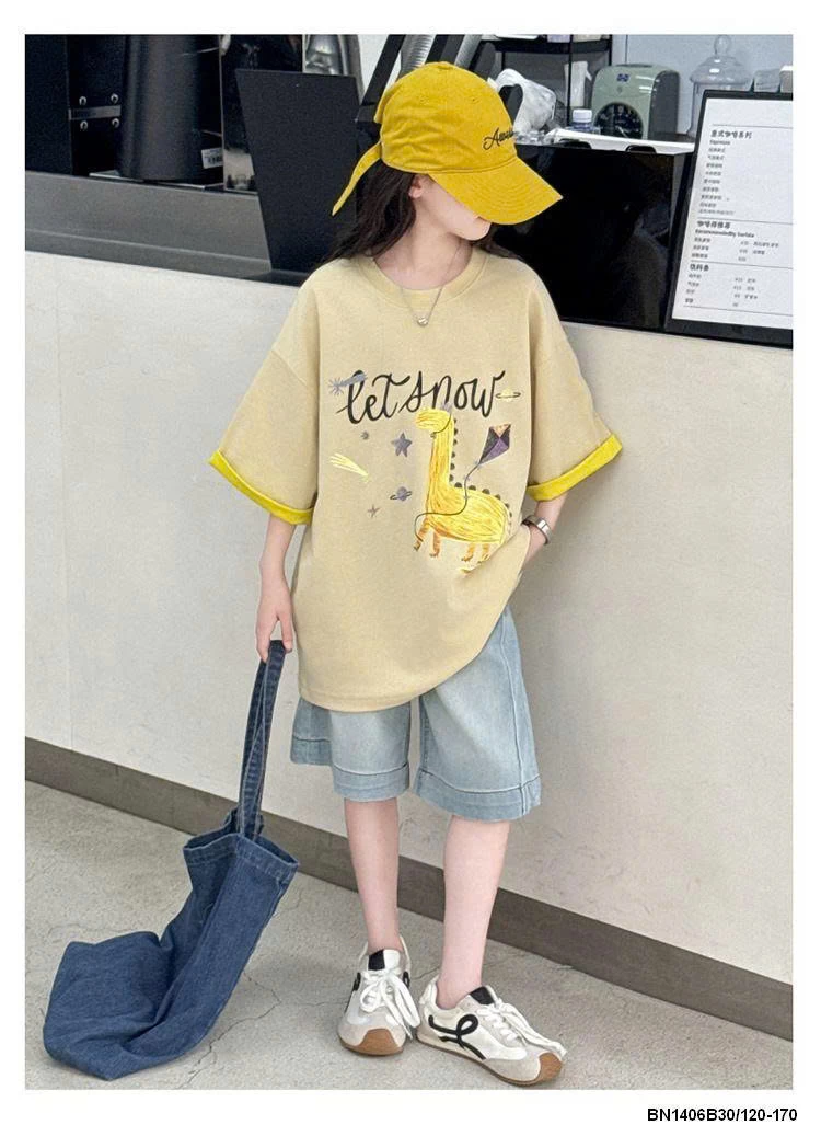 SET ÁO THUN HÌNH VẼ MIX QUẦN NGỐ JEAN