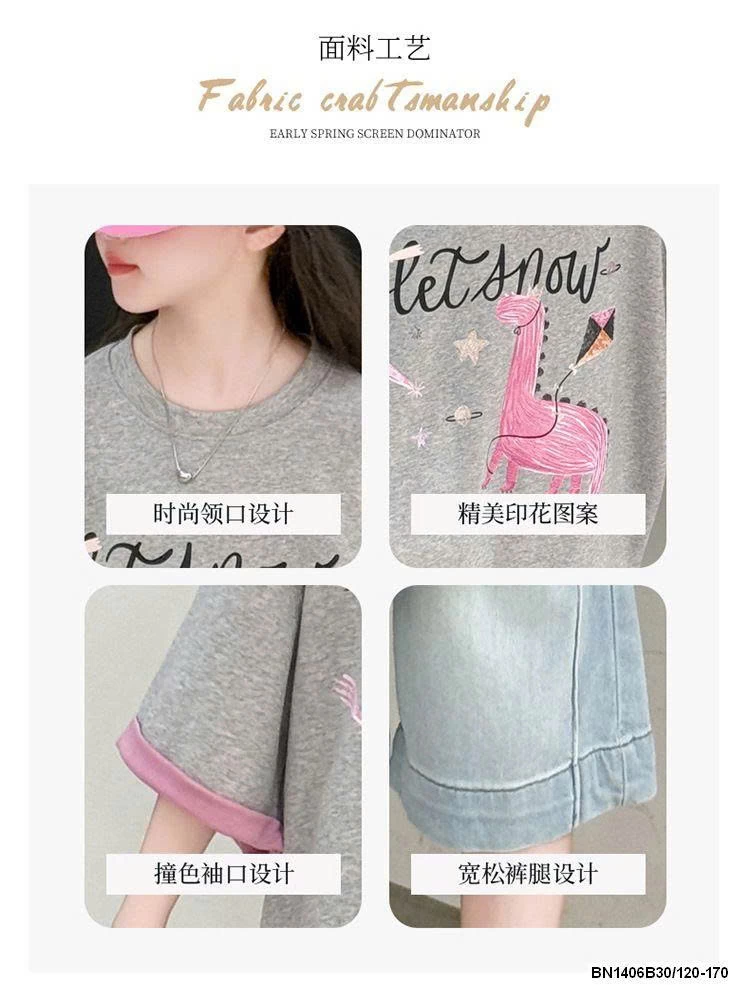 SET ÁO THUN HÌNH VẼ MIX QUẦN NGỐ JEAN