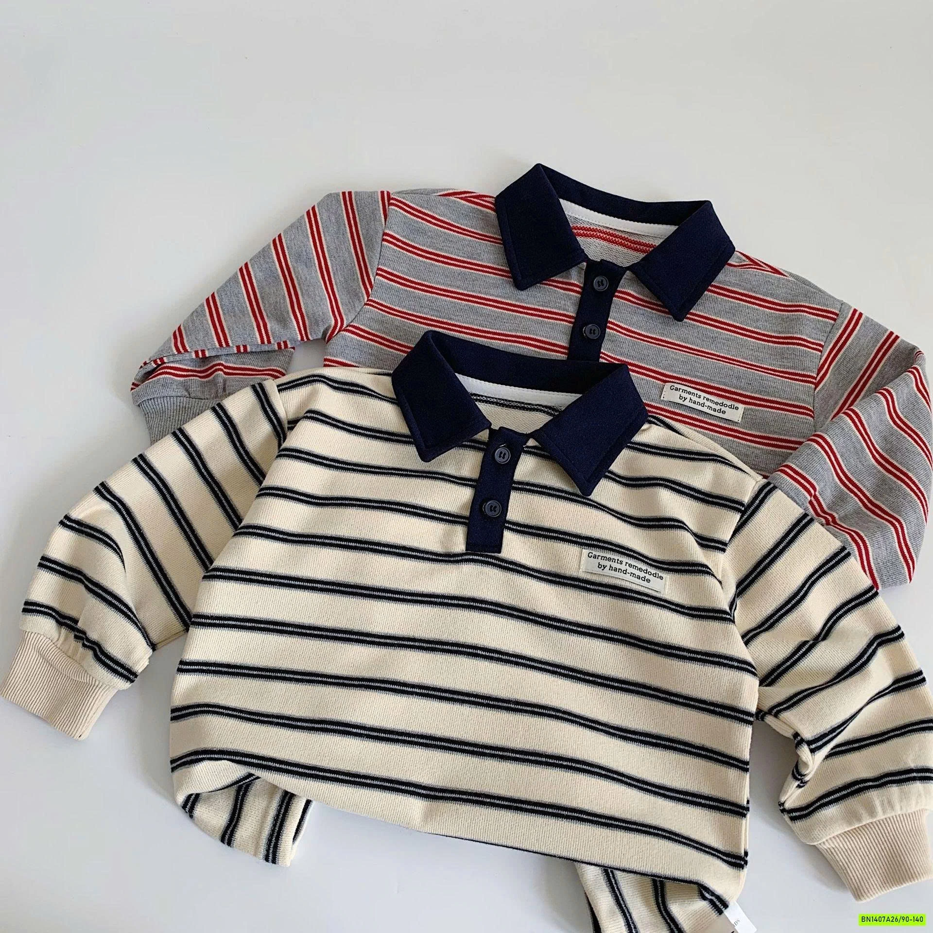 ÁO NỈ POLO KẺ CỔ PHỐI VIỀN