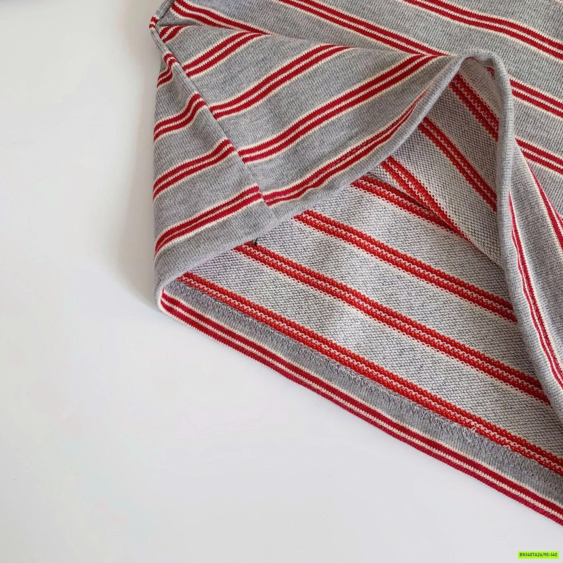 ÁO NỈ POLO KẺ CỔ PHỐI VIỀN